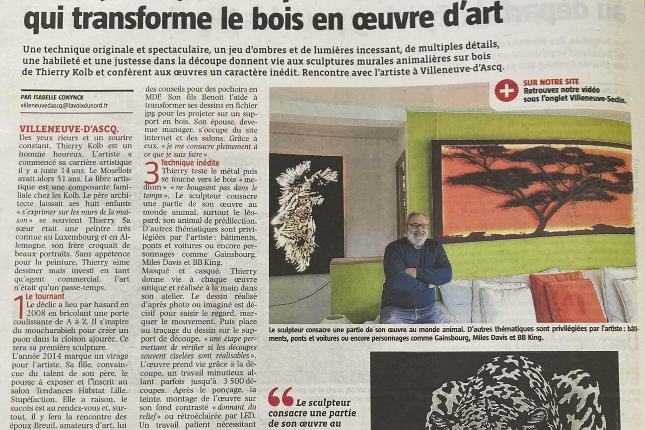 Thierry Kolb est interviewé par Isabelle Conynck, journaliste à la Voix du Nord. Article de presse parue dans l'édition de la Voix du Nord du samedi 29 octobre 2022